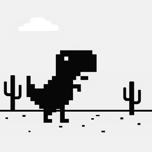 Dinosaur Game pixel art with a running dino