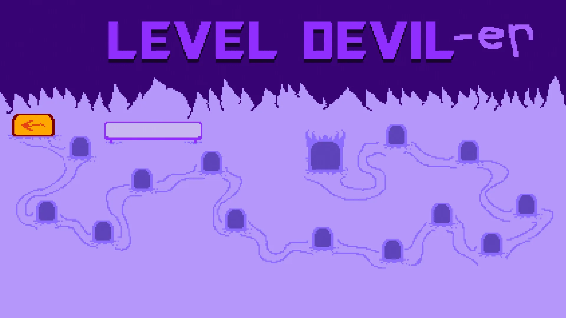 Level Devil gameplay screenshot showing a clean platforming route about to turn into a trap