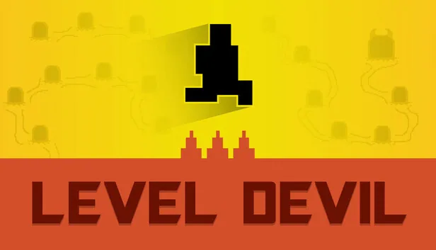 Level Devil gameplay screenshot showing the game's bright troll-platformer layout