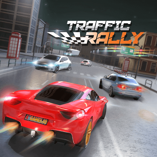 Traffic Rally cover showing an arcade traffic driving scene